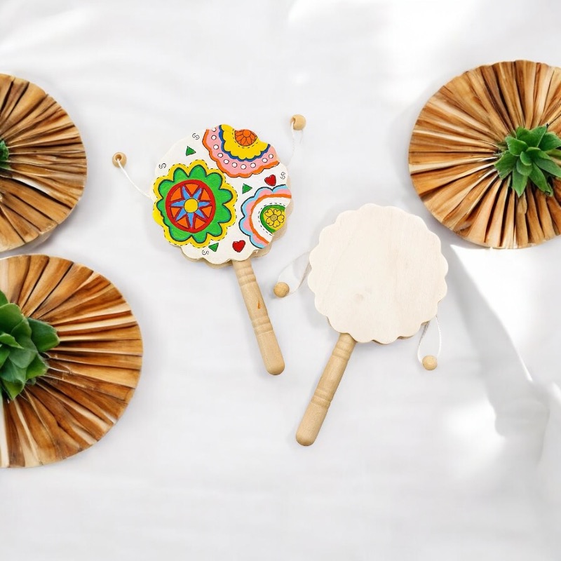 OVJ Chinese Wooden Hand Drum 9cm