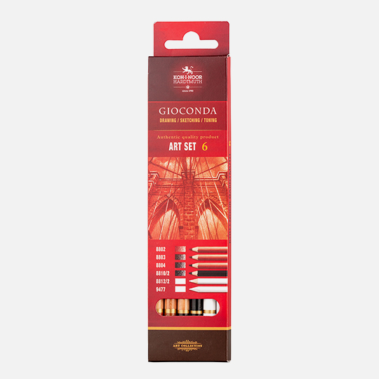 KOH-I-NOOR Gioconda Soft Pastel Pencil Drawing Art Set x 6