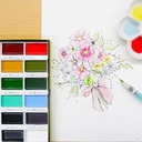 KURETAKE Gansai Tambi Japanese Watercolor Pan Set x 36