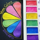 KURETAKE Gansai Tambi Japanese Watercolor Pan Gem Set x 6