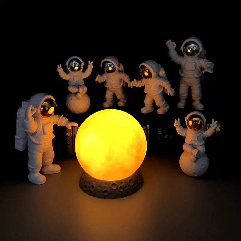 OVJ USB-Powered Paintable 3D Plastic Moon Lamp 8cm