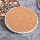 OVJ Matt White Ceramic Tile Coaster 10cm x 10cm (Cork Base Included)