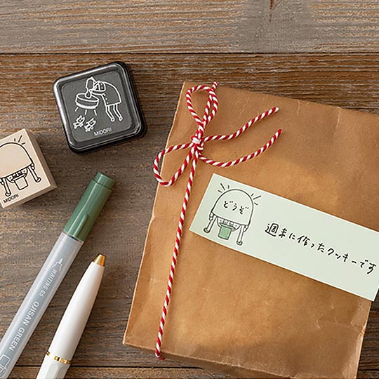 MIDORI Ojisan 30th Anniversary Wooden Stamp B