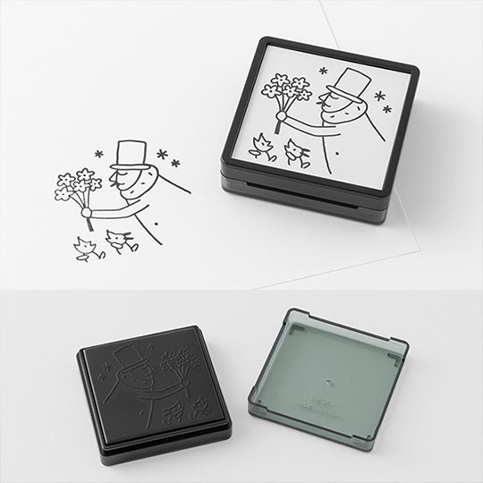 MIDORI Ojisan 30th Anniversary Paintable Stamp Pre-Inked Bouquet