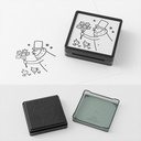 MIDORI Ojisan 30th Anniversary Paintable Stamp Pre-Inked Bouquet