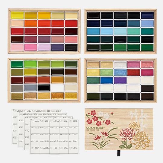 KURETAKE Gansai Tambi Japanese Watercolor Set x 100