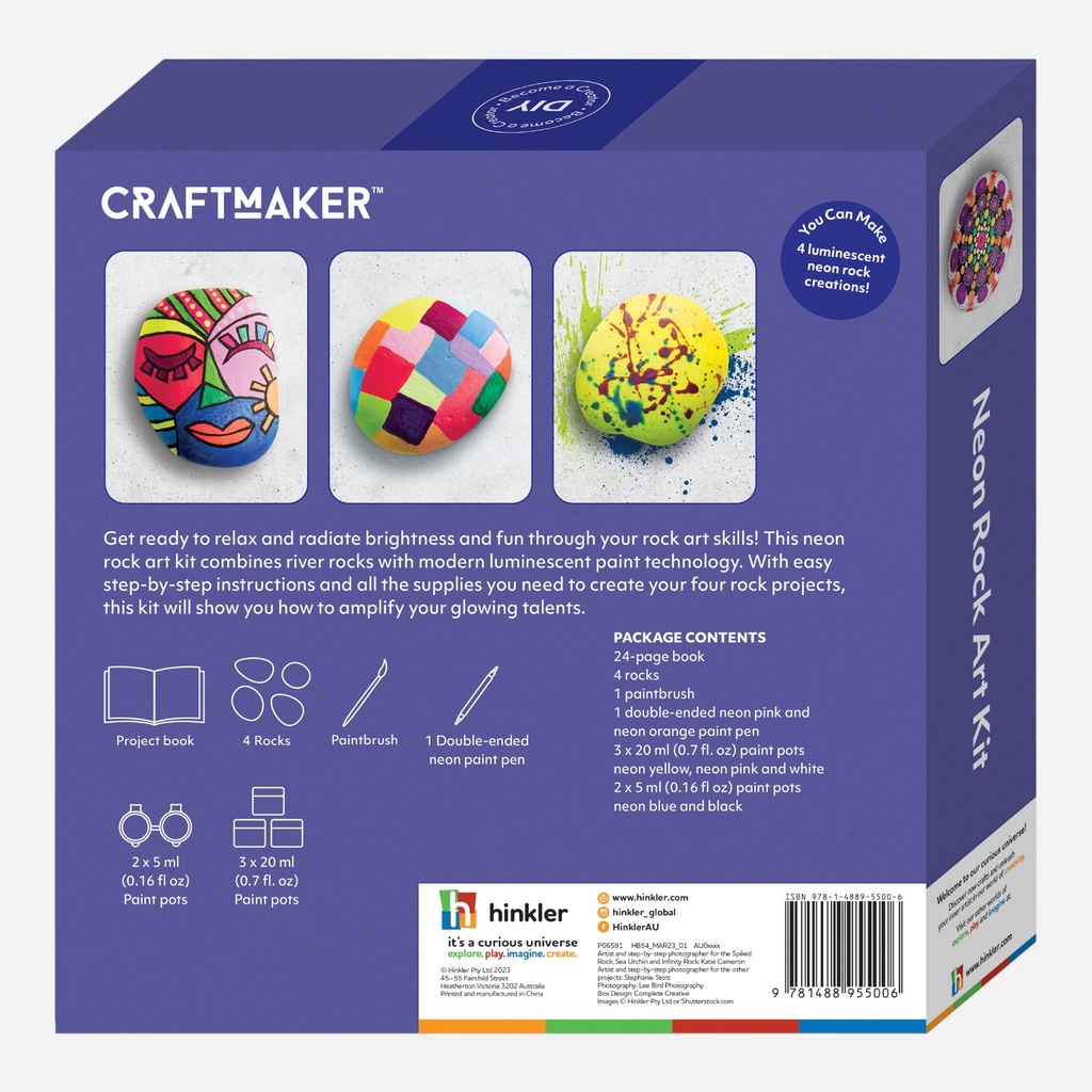 HINKLER Craft Maker Neon Rock Art Kit