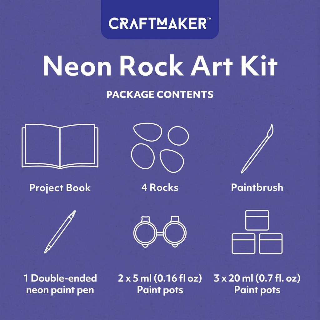 HINKLER Craft Maker Neon Rock Art Kit