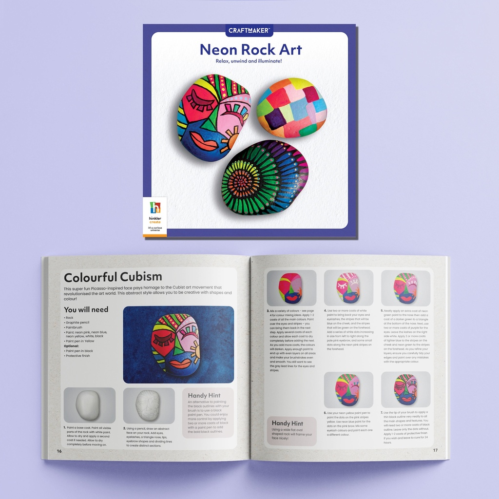 HINKLER Craft Maker Neon Rock Art Kit
