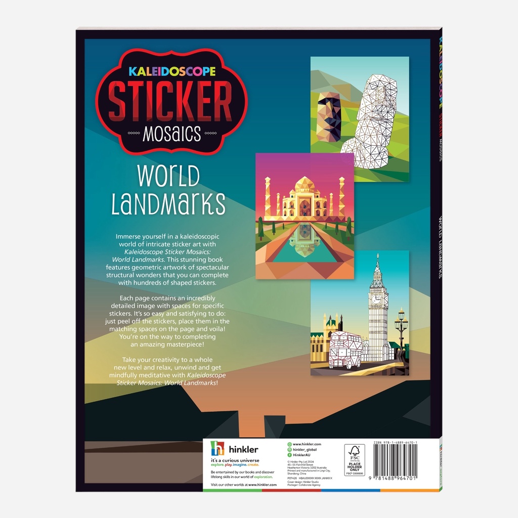 HINKLER Kaleidoscope Sticker Mosaics - World Landmarks
