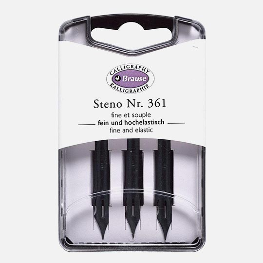 BRAUSE Plume Metal Nib 361 Steno Blue Pumpkin x 3