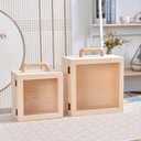 OVJ Diorama Pine Wood Box With Hinged Cover 12cm x 18cm x 18cm