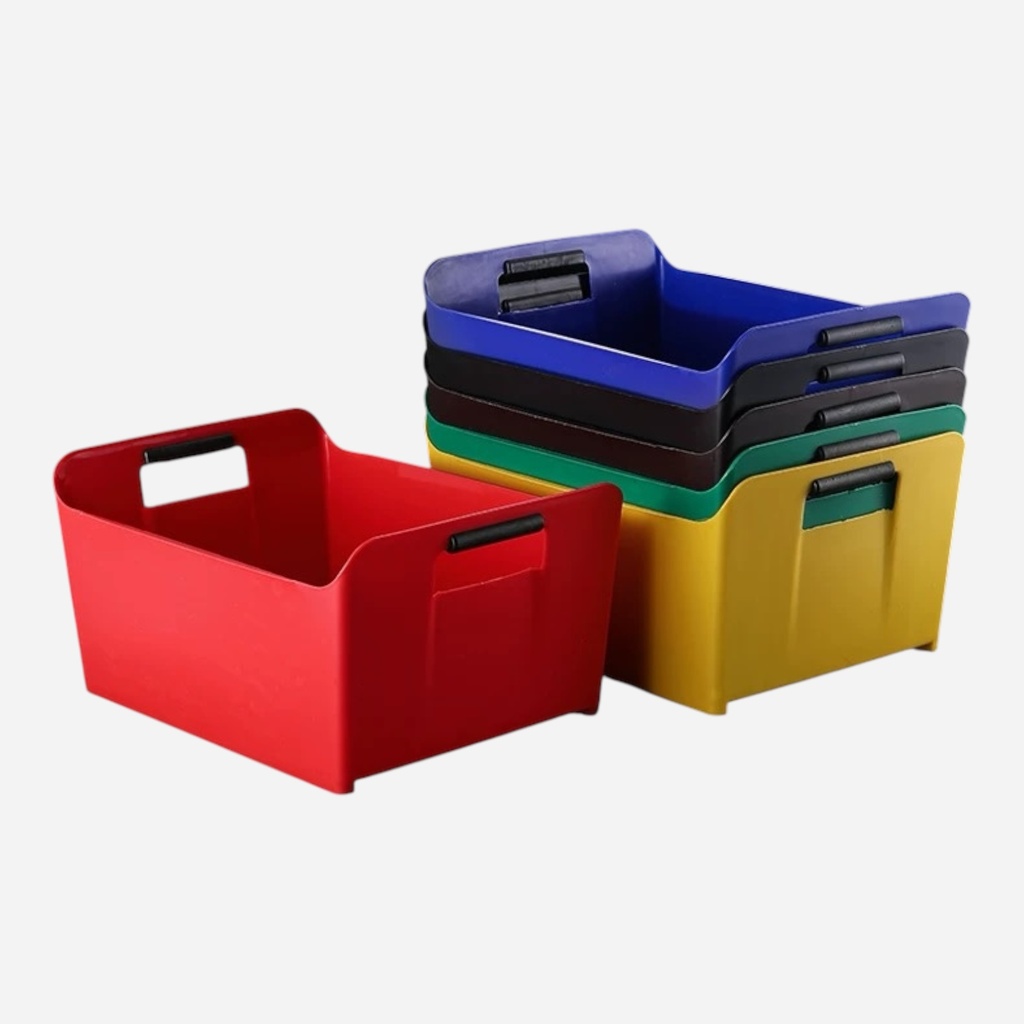 OVJ Stackable Plastic Storage Bin A4 19cm x 25cm x 33cm Yellow