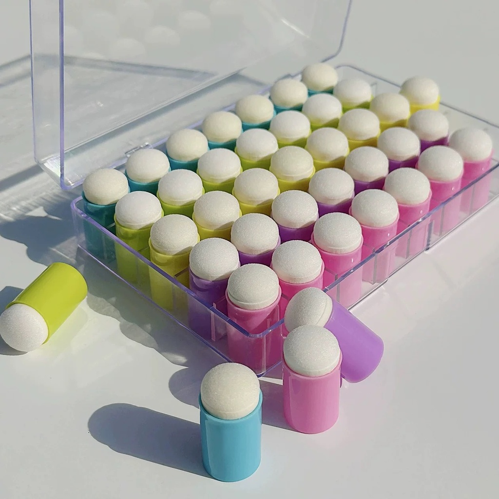 OVJ Classroom Ink Pad Finger Foam Brush Set x 40