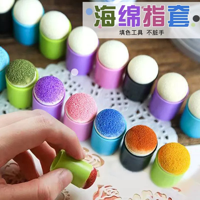 OVJ Classroom Ink Pad Finger Foam Brush Set x 40