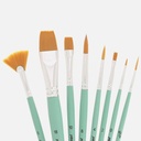 PEBEO Yellow Polyamide Brush Fan, Flat & Round Set x 8