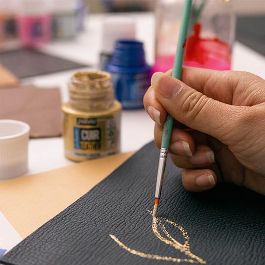 PEBEO Yellow Polyamide Brush Fan, Flat & Round Set x 8