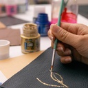 PEBEO Yellow Polyamide Brush Fan, Flat & Round Set x 8