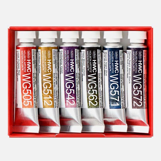 HOLBEIN Artist Granulating Watercolor 5ml Moon Set x 6