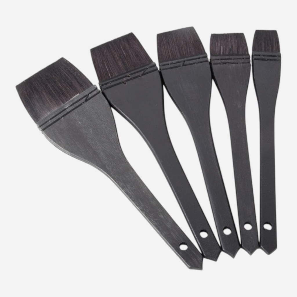 OVJ Black Squirrel Hair Flat Brush 2"