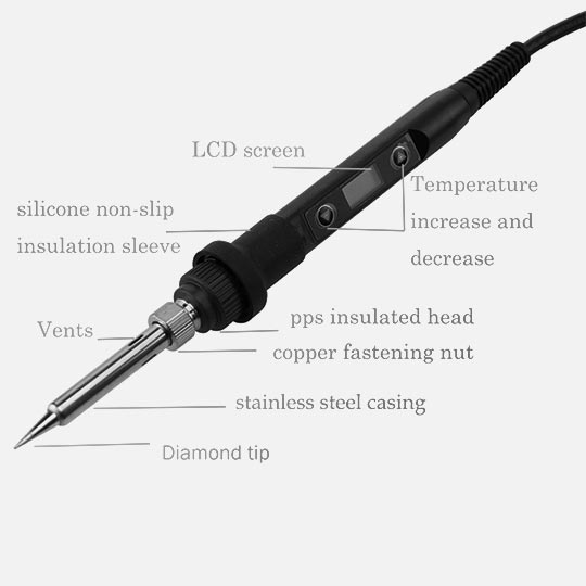 OVJ Temperature Adjustable Digital Electric Soldering Iron