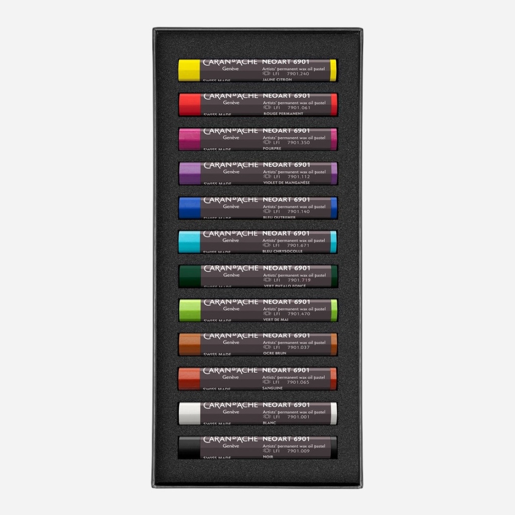 CARAN D'ACHE Neoart 100% Lightfast Wax Oil Pastel Set x 12