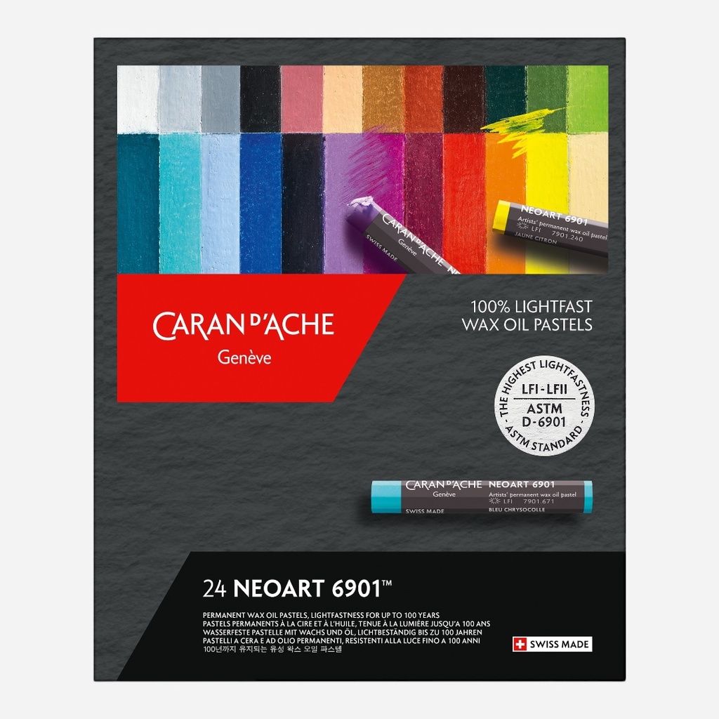 CARAN D'ACHE Neoart 100% Lightfast Wax Oil Pastel Set x 24