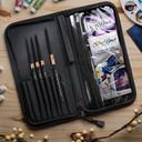 SILVER Black Velvet Voyage Plein Air Watercolor Travel Brush Set x 4 (Canvas Bag Included)