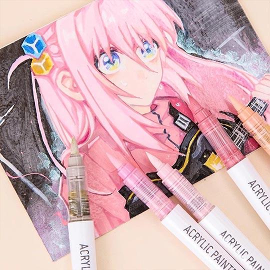 OVJ Languo Acrylic Brush Marker Sweet Pink Set x 9