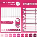 OVJ Languo Acrylic Brush Marker Sweet Pink Set x 9