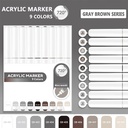 OVJ Languo Acrylic Brush Marker Grey Brown Set x 9