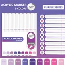 OVJ Languo Acrylic Brush Marker Purple Set x 9