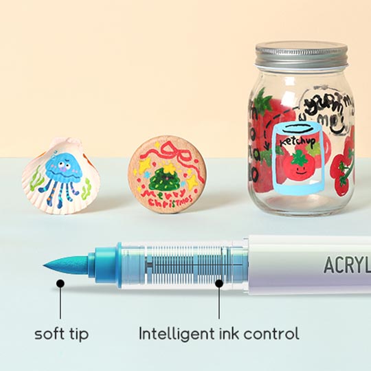 OVJ Languo Acrylic Brush Marker Lip Gloss Red Set x 9