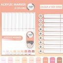 OVJ Languo Acrylic Brush Marker Skin Tone Set x 9