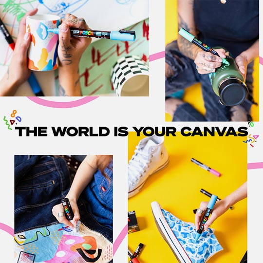 UNI Posca Medium Marker Cool Color Set x 8