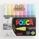 UNI Posca Extra Fine Marker Soft Color Set x 8