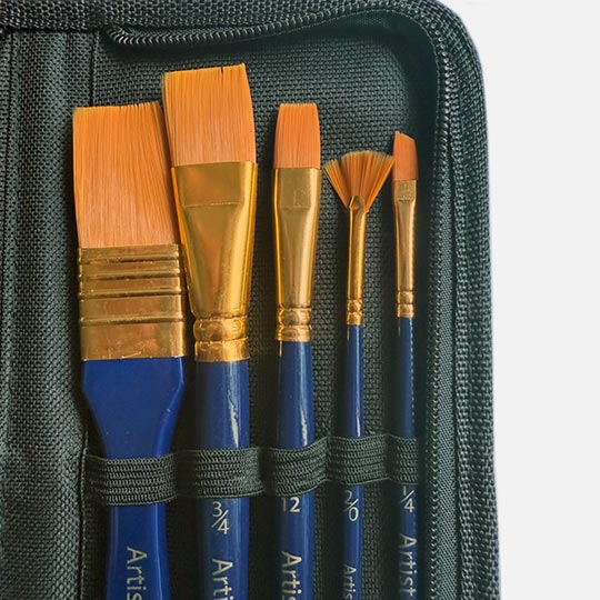 OVJ Golden Taklon Acrylic Brush Set x 10 (Canvas Case Included)