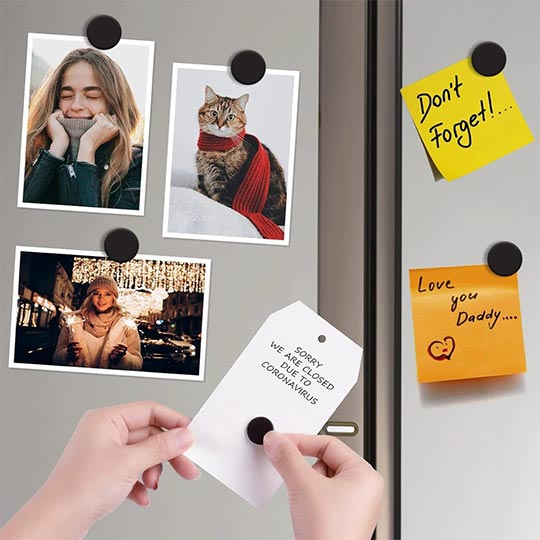 OVJ Self-Adhesive Rubber Button Magnet (D)50mm (T)2mm x 5