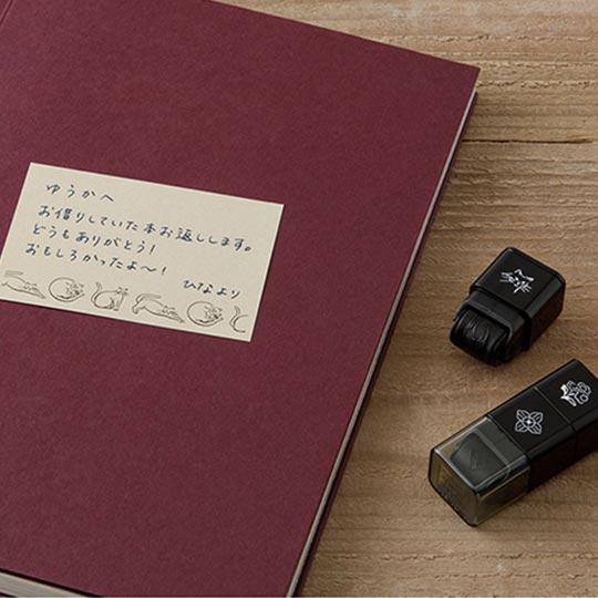 MIDORI Paintable Stamp Roller Cat & Landscape