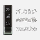 MIDORI Paintable Stamp Roller Dog & Landscape
