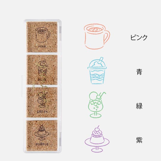 MIDORI Yuru Log Paintable Pre-inked Stamp Cafe
