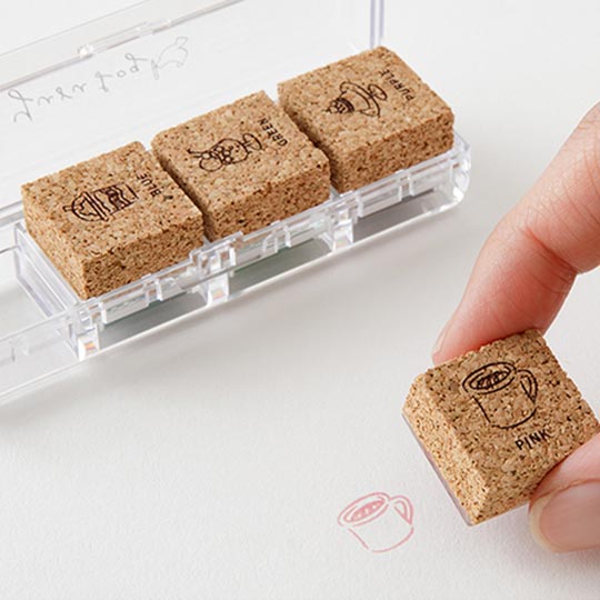 MIDORI Yuru Log Paintable Pre-inked Stamp Cafe
