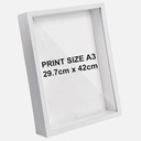 OVJ Wooden Shadow Box Picture Frame A3 White
