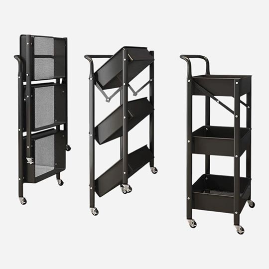 OVJ Sirius Black 3-Tier Foldable Trolley