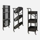 OVJ Sirius Black 3-Tier Foldable Trolley