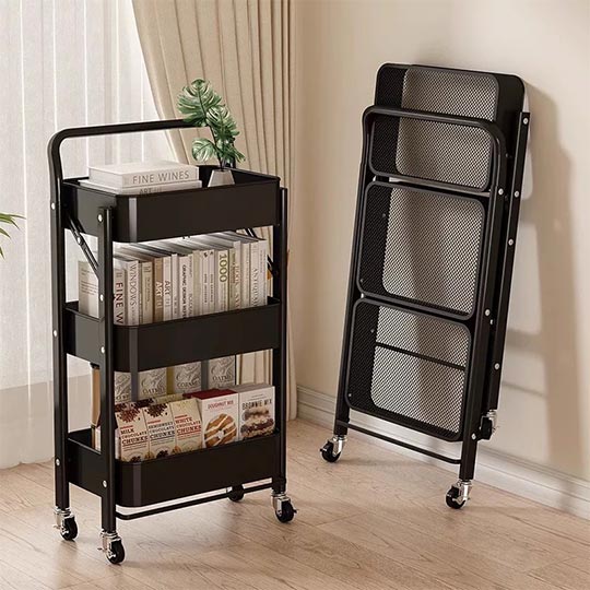 OVJ Sirius Black 3-Tier Foldable Trolley