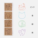 MIDORI Yuru Log Paintable Pre-inked Stamp Cat