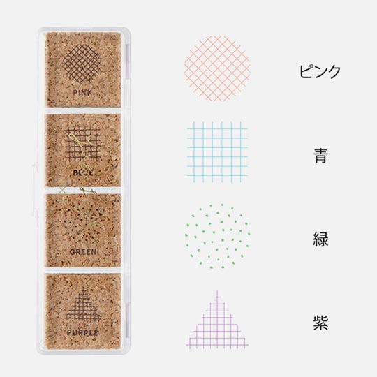 MIDORI Yuru Log Paintable Pre-inked Stamp Geometry