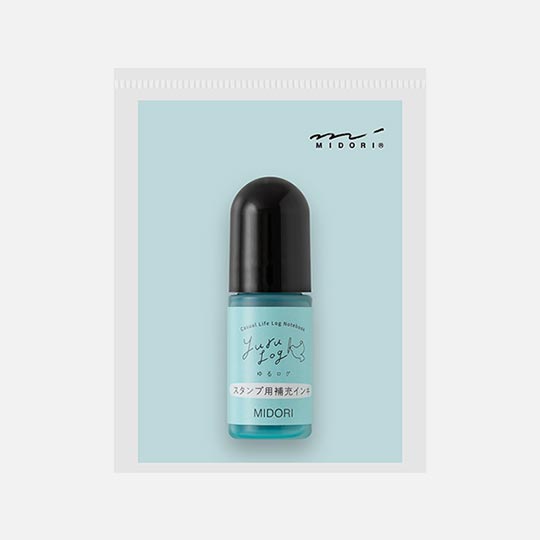MIDORI Yuru Log Pre-inked Stamp Refill Ink Blue