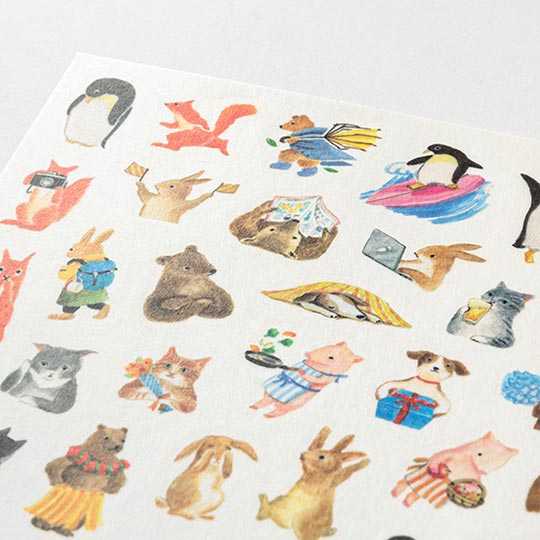 MIDORI Yuru Log Sticker Animal x 1